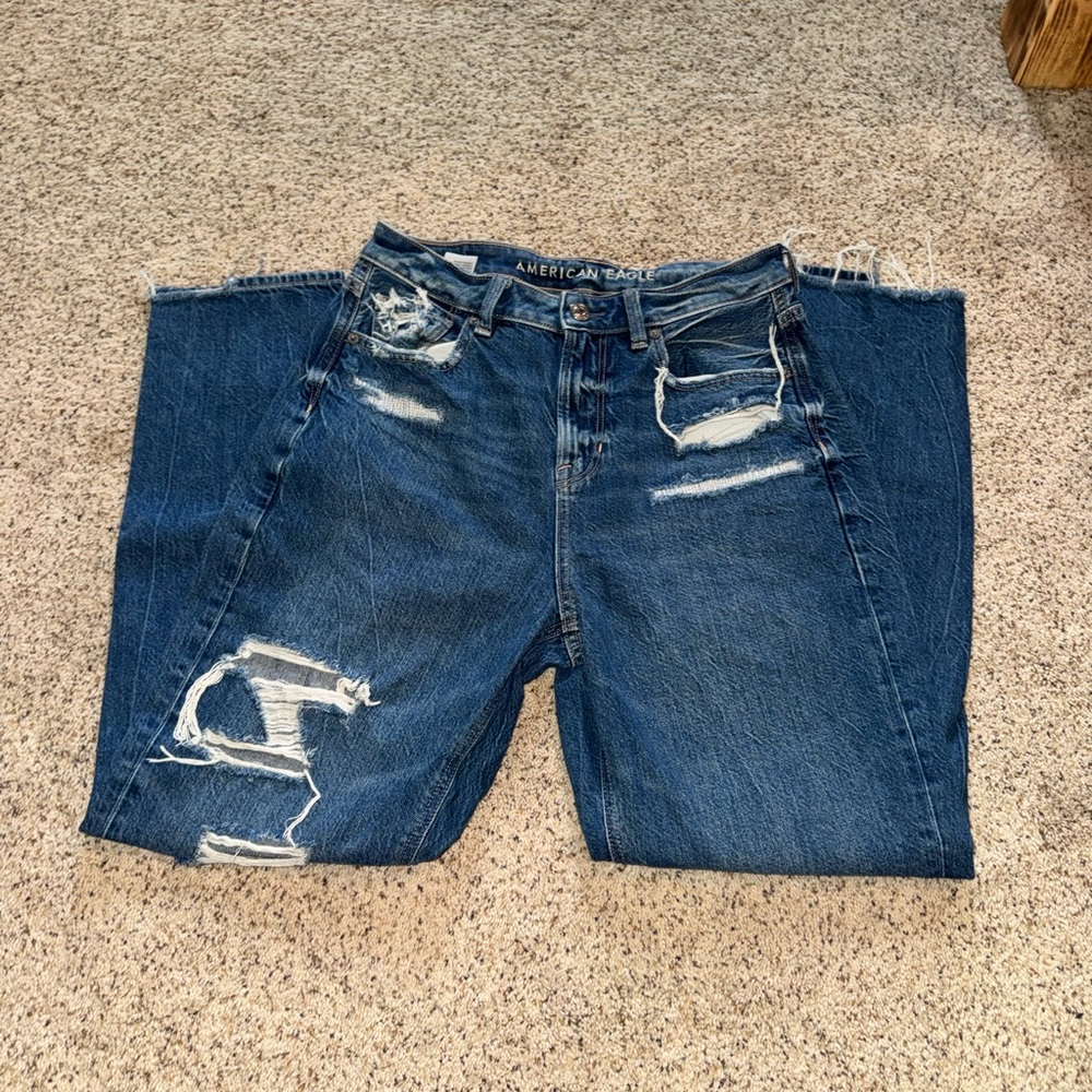 American Eagle Distressed Mom Jeans
